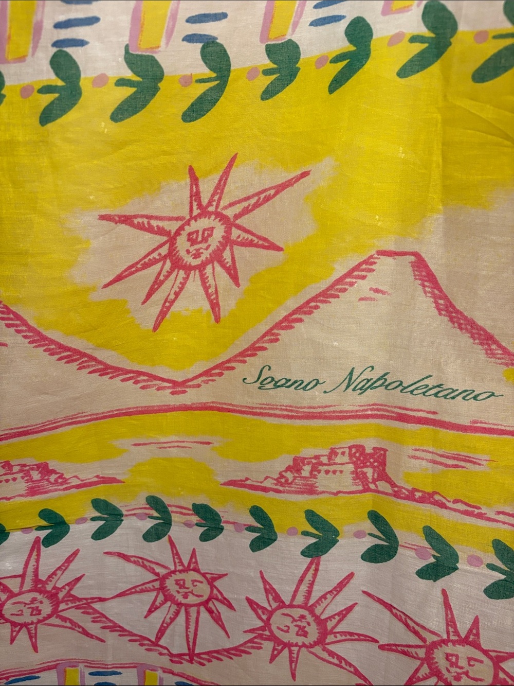 NWT Antica Sartoria Cotton Beach Cover Up Sarong Scarf Pink Yellow Sun